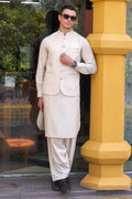 Fawn Shalwar Kameez with Waistcoat