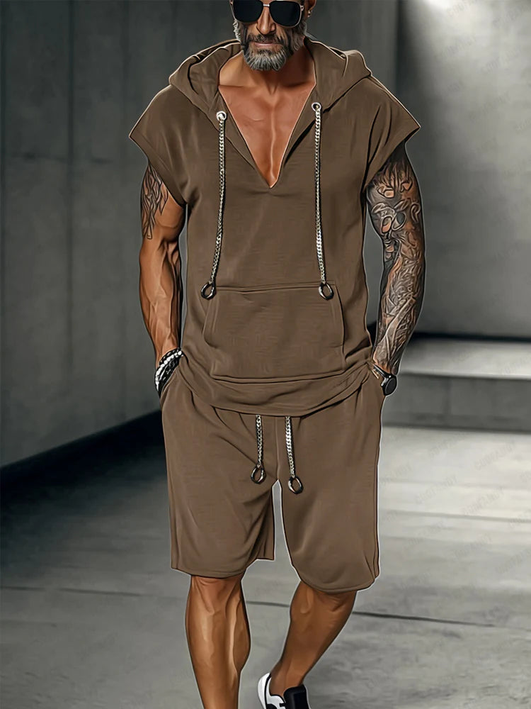Stylish Street Hoodie Shorts Set