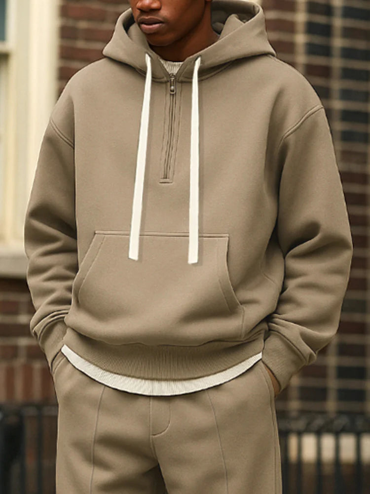 Sporty Loose Fit Hoodie Jogger Pants Set
