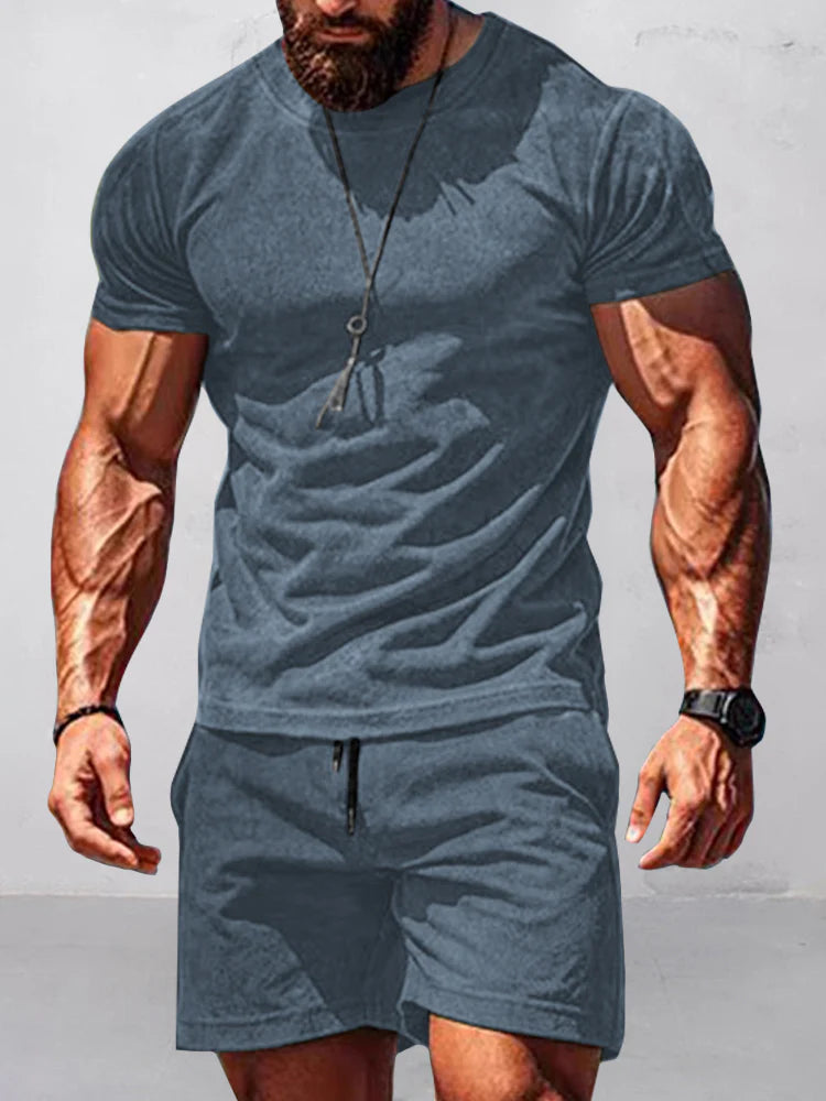 Soft Suede T-Shirt Shorts Set