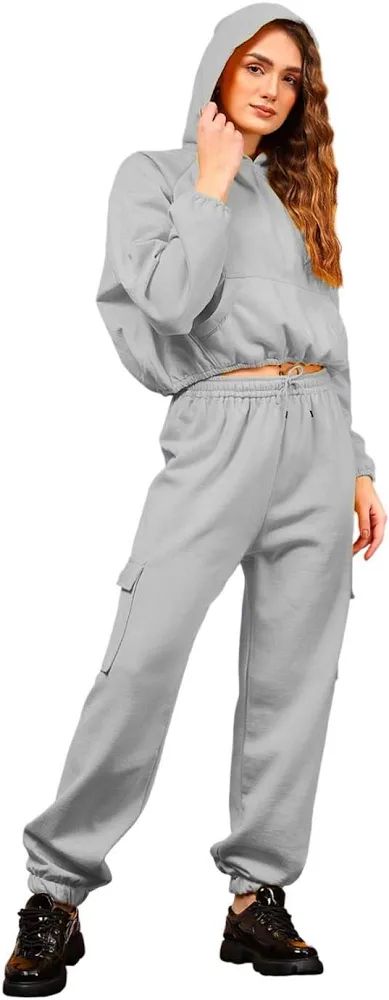 Cropped hoodie with jogger pants co-ord set