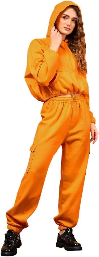 Cropped hoodie with jogger pants co-ord set