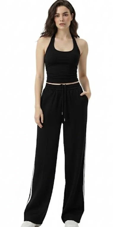 DIAZ Women's Stylish 2‑Piece Jogger & Crop Top Set