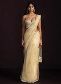 Yellow Embroidered Corset Style Saree