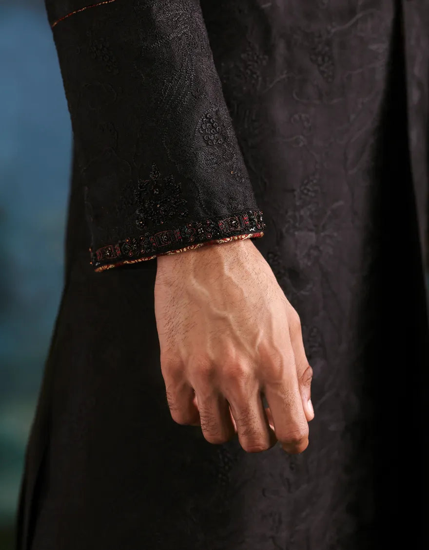 BLACK SHERWANI