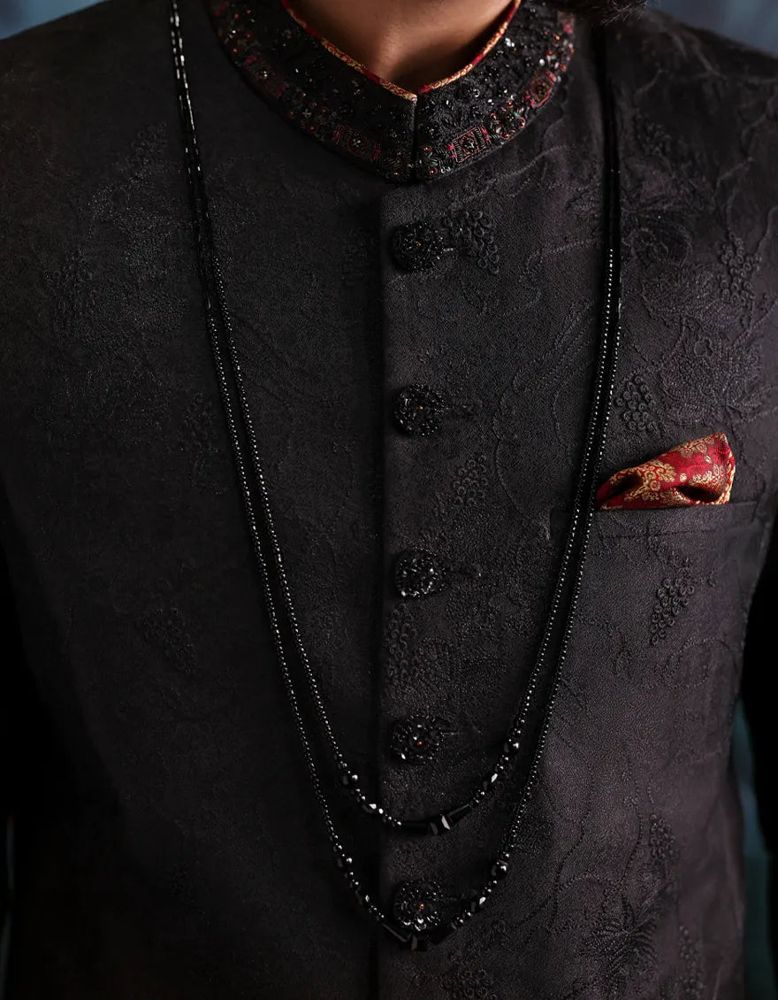 BLACK SHERWANI