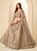 Light Brown Embroidered Wedding Lehenga Choli