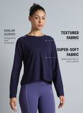 Women’s navy full sleeve yoga top