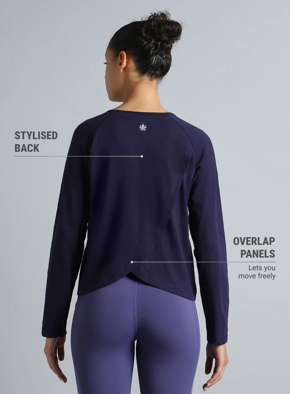 Women’s navy full sleeve yoga top